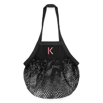 K - Organic Mesh-Einkaufstasche - Schwarz - Vorne