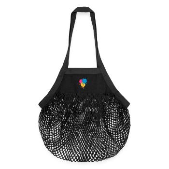 Three bright color spots in graffiti style - Organic Mesh Shopping Bag - black - Front