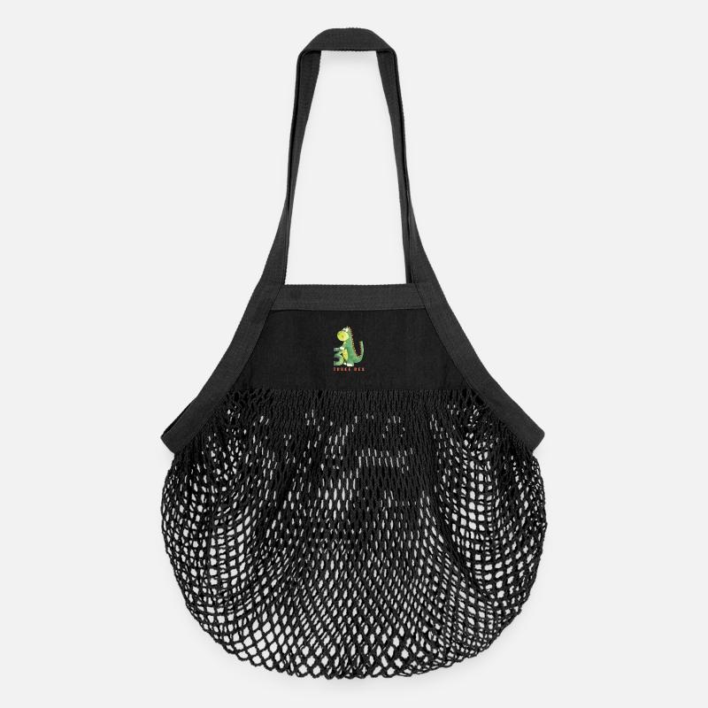 Trois Rex I Dino 3 ans I 3ème anniversaire I Trois - Sac de courses en mesh bio - noir