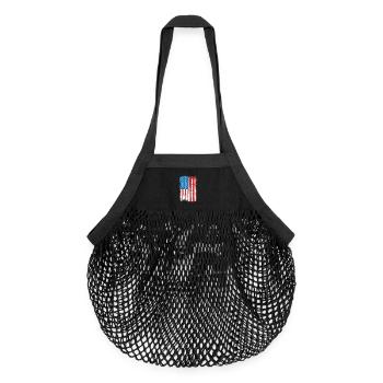 July 4 USA Flute - Organic Mesh Shopping Bag - black - Front