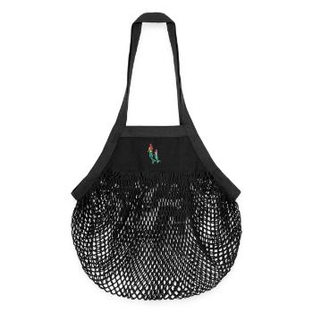 meerjungrau mutter tochter - Organic Mesh-Einkaufstasche - Schwarz - Vorne