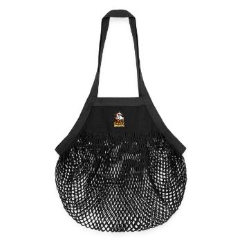 Slightly Dramatic – Poulet sur balle de foin - Sac de courses en mesh bio - noir - Devant