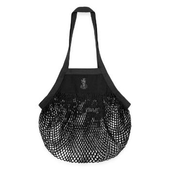 Mythical Aphrodite with Skull and Fan - Organic Mesh Shopping Bag - black - Front