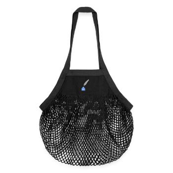 Schreibfeder Tinte Icon - Organic Mesh-Einkaufstasche - Schwarz - Vorne