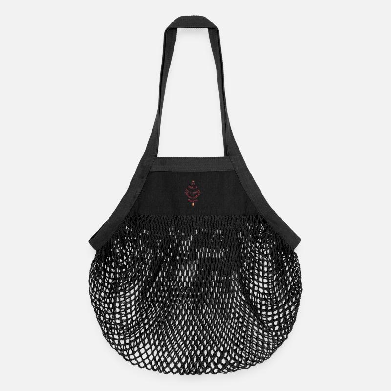 Souhait de Noël personnel avec étoile et cadeau - Sac de courses en mesh bio - noir