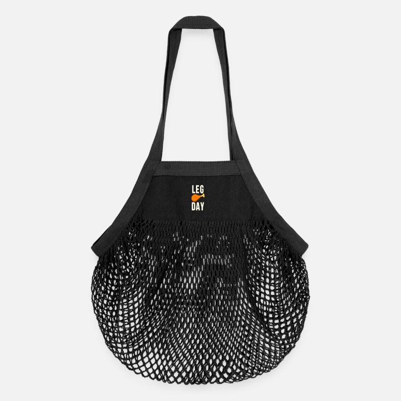 Fun Leg Day Costume de Thanksgiving Journée de la dinde - Sac de courses en mesh bio - noir
