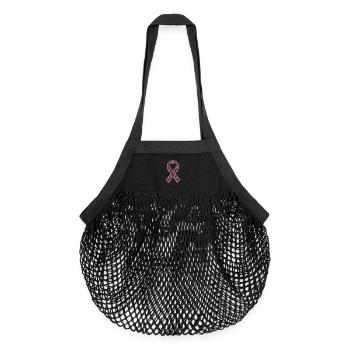 Ruban Celtique Rose à Nœud - Sac de courses en mesh bio - noir - Devant