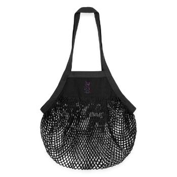 Rocking Fox With Sunglasses Cool - Organic Mesh Shopping Bag - black - Front