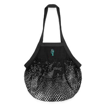 Halloween Skelett Hand - Organic Mesh-Einkaufstasche - Schwarz - Vorne