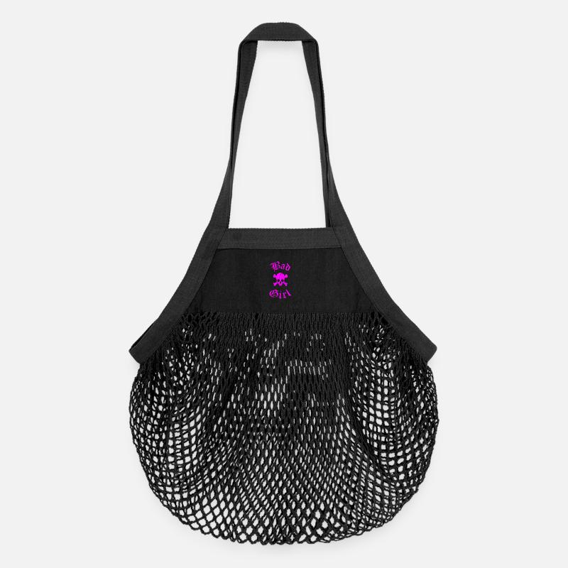 Conception personnalisée de crâne - Sac de courses en mesh bio - noir