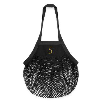 5 - Organic Mesh Shopping Bag - black - Front