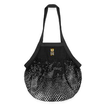 Lustiges Vatertag Geschenk Papa Bier - Organic Mesh-Einkaufstasche - Schwarz - Vorne