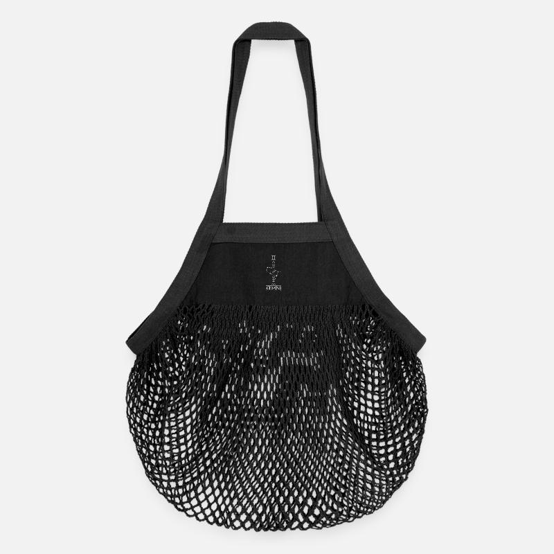 Gemini - Zwilling Sternzeichen - Organic Mesh-Einkaufstasche - Schwarz
