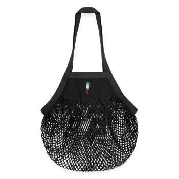 Skizze einer Gitarrenkopfplatte - Organic Mesh-Einkaufstasche - Schwarz - Vorne