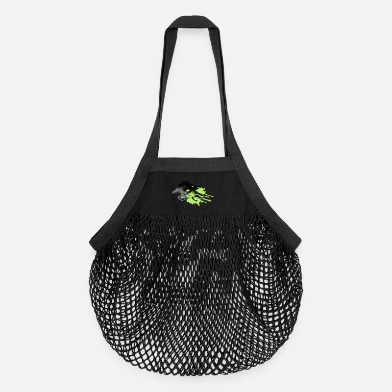 horses - stallion - mare - foal - Organic Mesh Shopping Bag - black