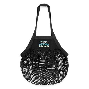 Beauty and the beach - Organic Mesh-Einkaufstasche - Schwarz - Vorne
