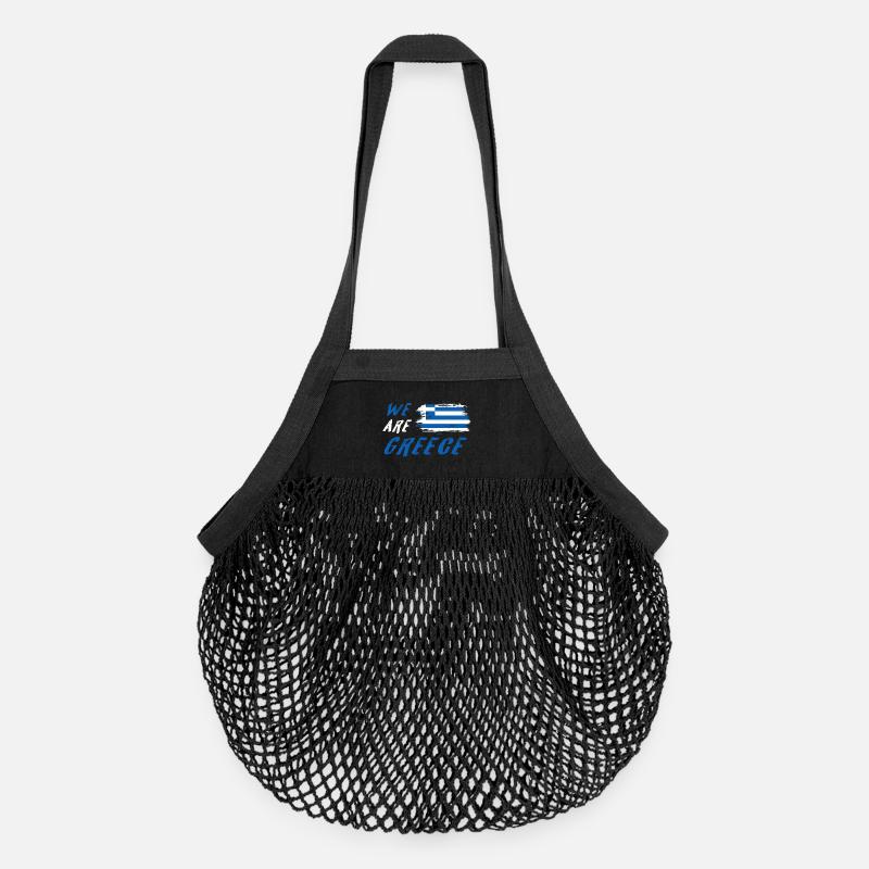 Wir sind Griechenland - Organic Mesh-Einkaufstasche - Schwarz