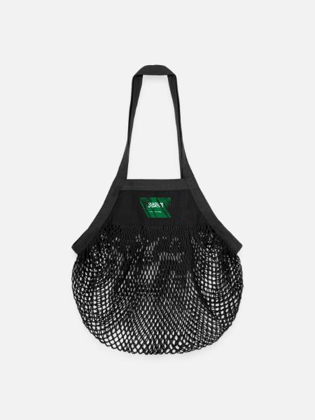Saudi Arabien Flagge - Organic Mesh-Einkaufstasche - Schwarz