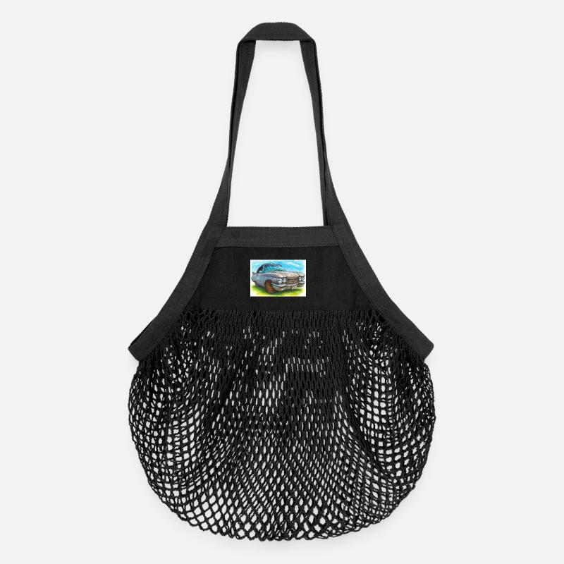 Rétro Classique Cad -60 - Sac de courses en mesh bio - noir