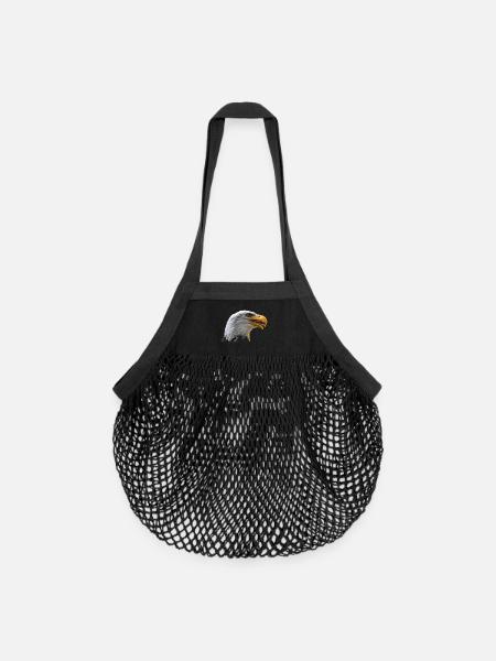 Aigle à tête blanche - Sac de courses en mesh bio - noir