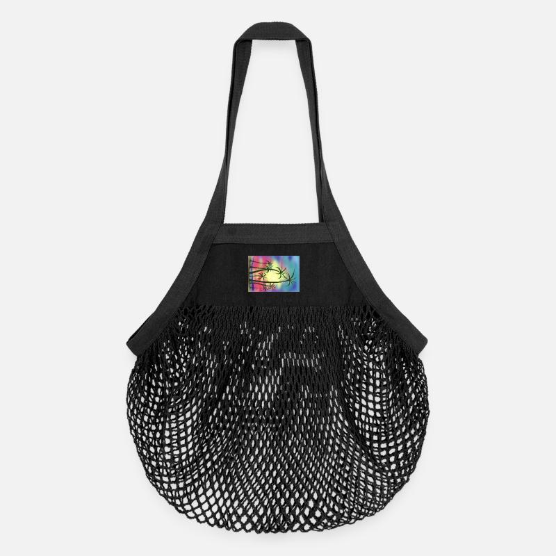 Palmiers - Sac de courses en mesh bio - noir