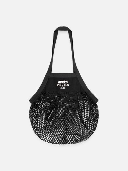 Après pilates club party funny - Organic Mesh Shopping Bag - black
