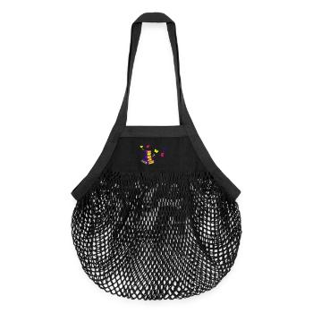 robot loves butterflies - Organic Mesh-Einkaufstasche - Schwarz - Vorne