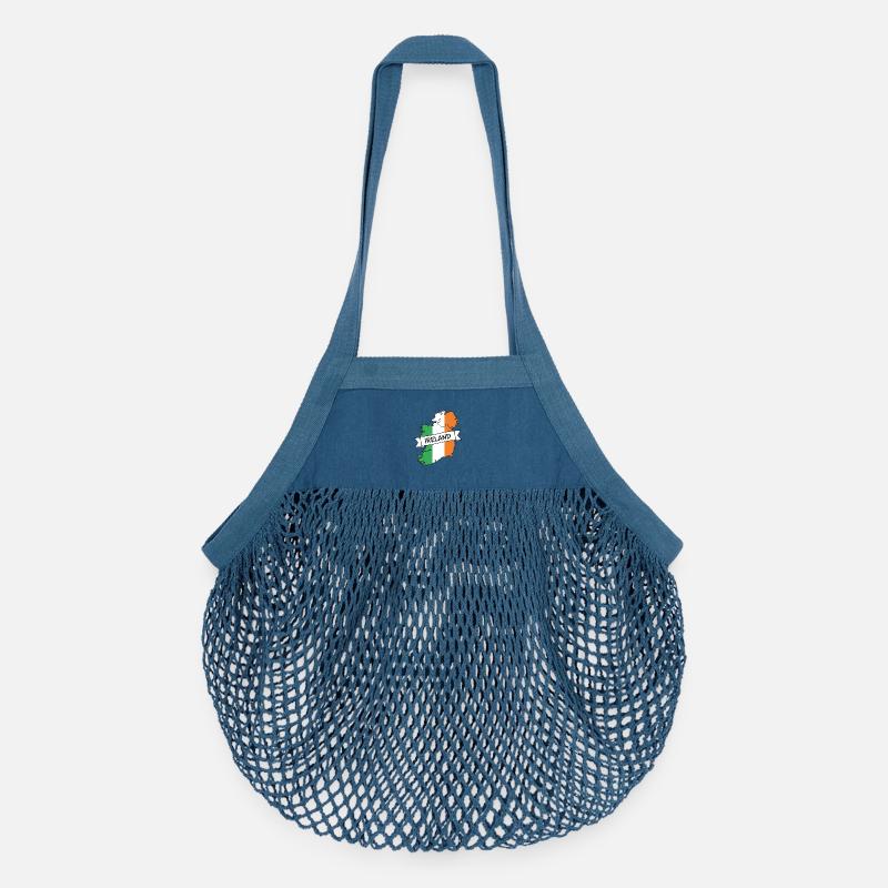 Carte de l’Irlande Ruban Tricolore - Sac de courses en mesh bio - blue jeans