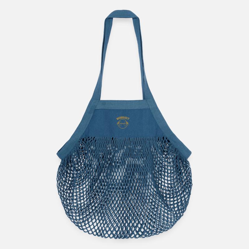 Haltère Doré Workout - Sac de courses en mesh bio - blue jeans
