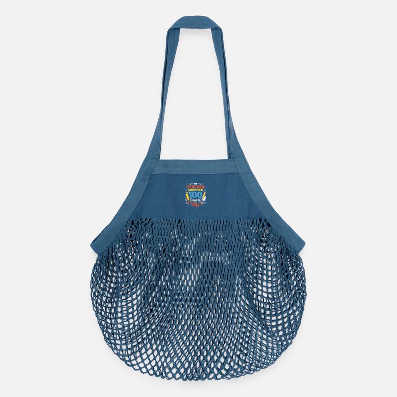 L’enseignant survit 100 jours - Sac de courses en mesh bio - blue jeans