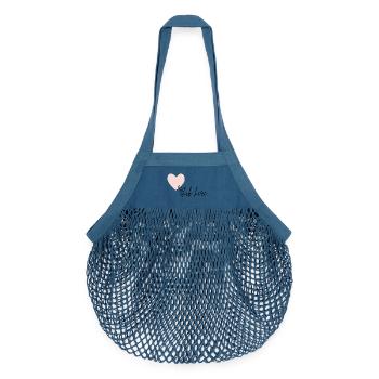 Cliquez ici pour mon cœur - Sac de courses en mesh bio - blue jeans - Devant