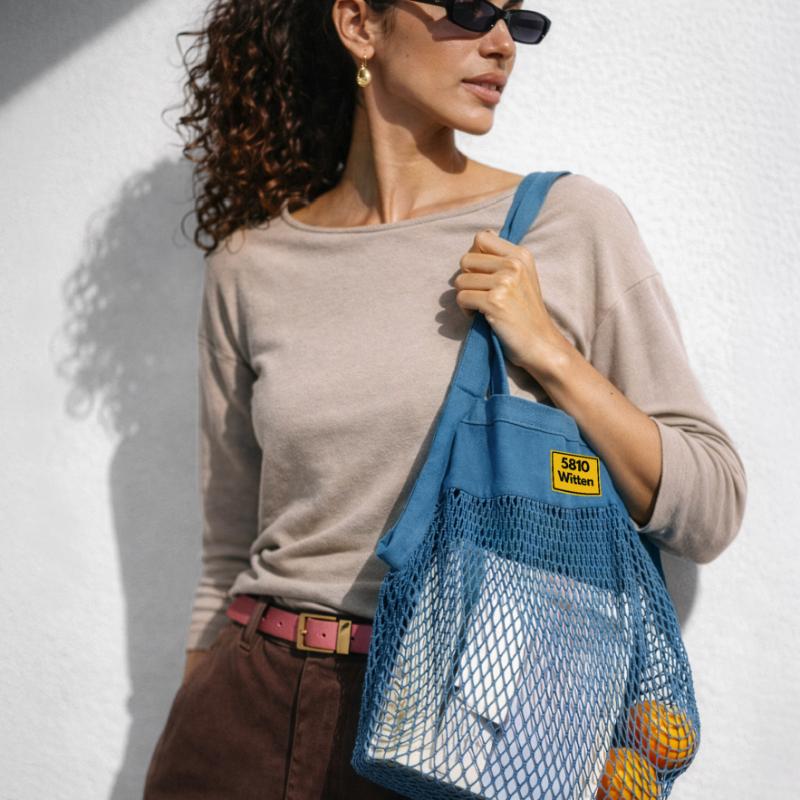 OLD POSTCODE POSTCODE RETRO 5810 WITTEN Organic Mesh Shopping Bag