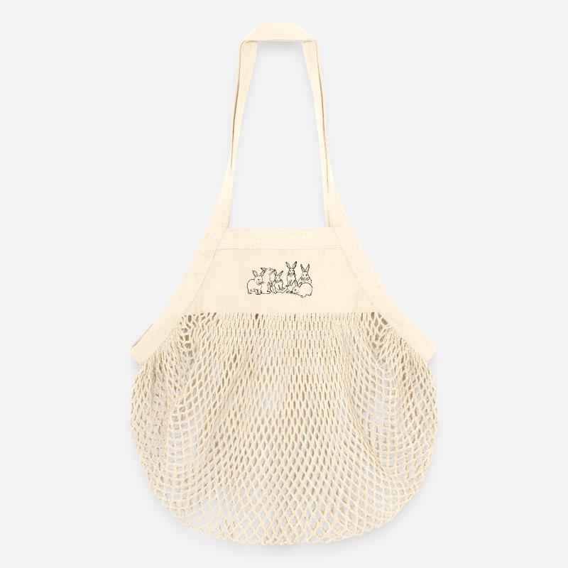 BANDE DE LAPINS - Sac de courses en mesh bio - nature