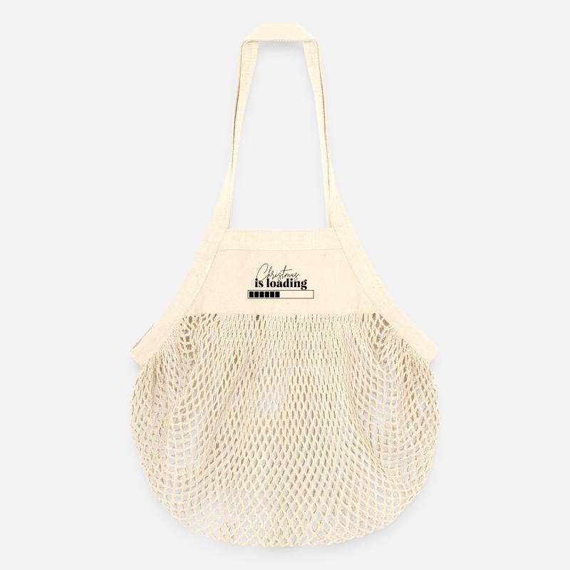 Christmas is loading - Organic Mesh Shopping Bag - nature