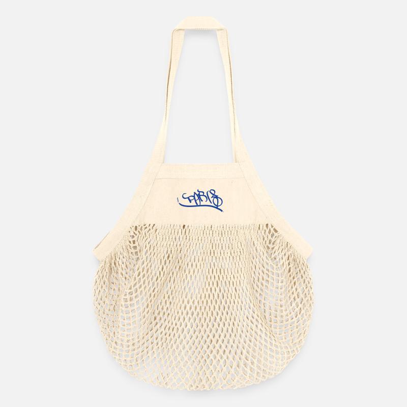 Paris Graffiti Design de Style Urbain - Sac de courses en mesh bio - nature