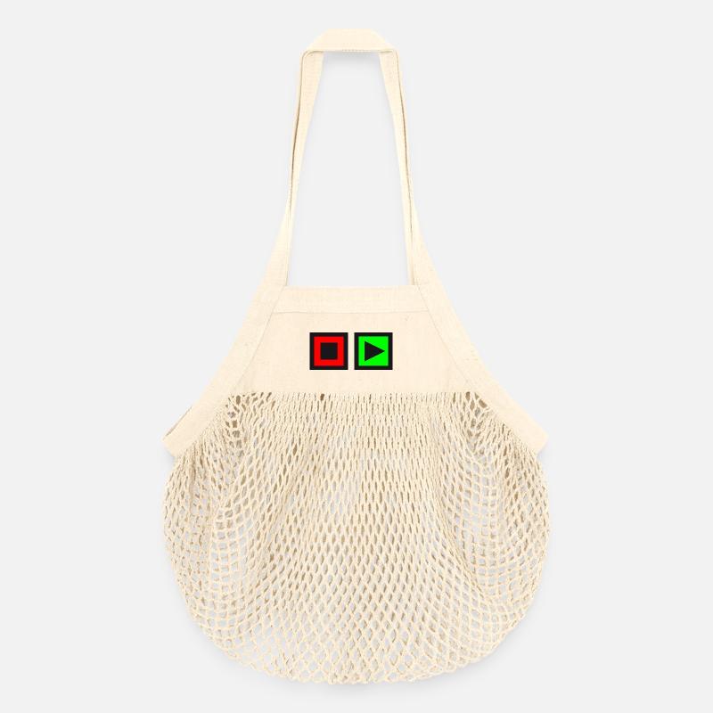 Panneaux d’arrêt et de jeu - Sac de courses en mesh bio - nature