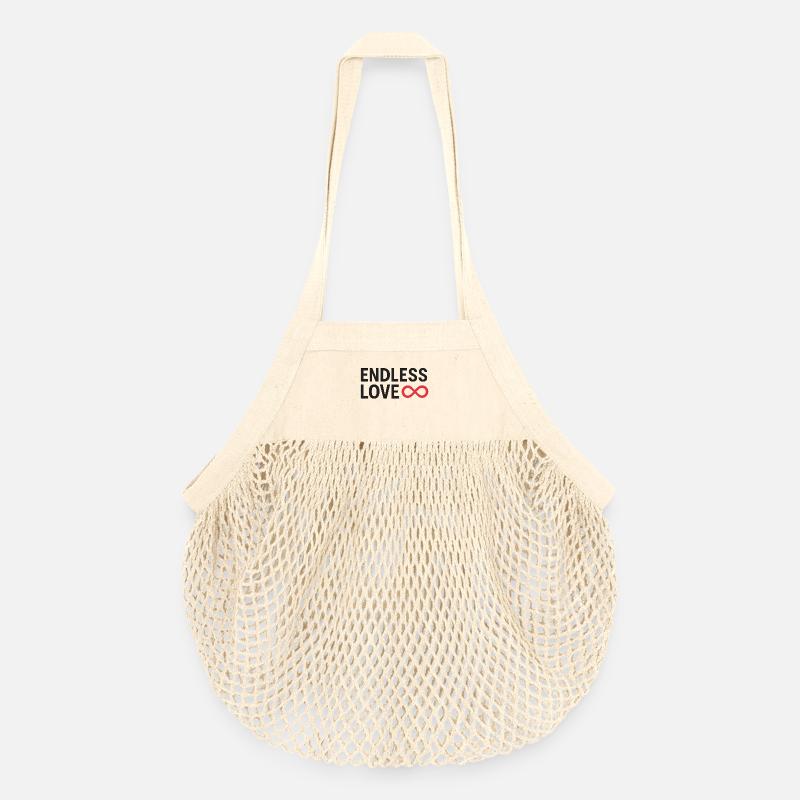 Amour sans fin Infinity Design - Sac de courses en mesh bio - nature