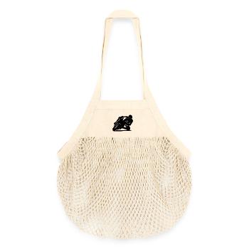 Silhouette minimaliste de moto de course - Sac de courses en mesh bio - nature - Devant