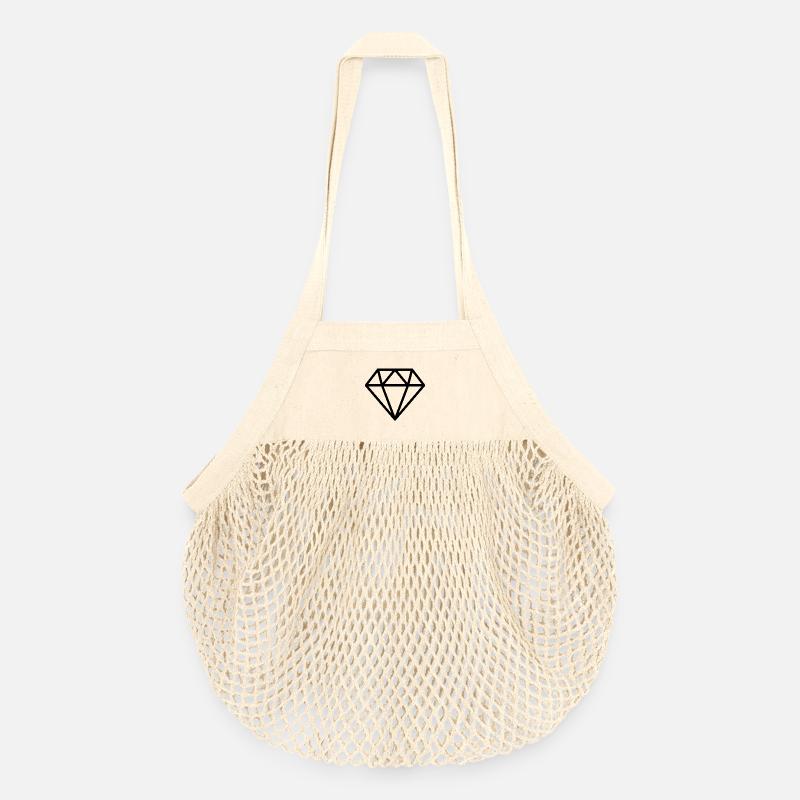 Diamand - Organic Mesh-Einkaufstasche - Natur