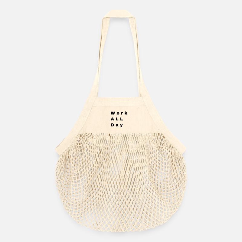 Work all day - Organic Mesh-Einkaufstasche - Natur
