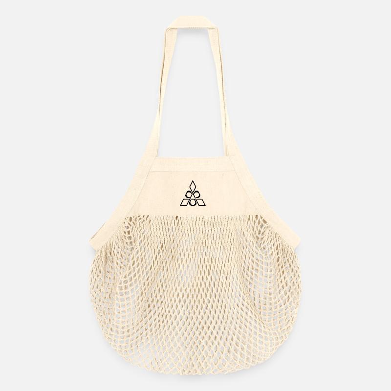 Abstraktes Dreieck und Ringe Design - Organic Mesh-Einkaufstasche - Natur