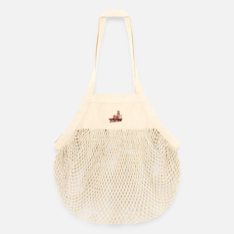 Palais de Pena Sintra illustration ocre rouge - Organic Mesh Shopping Bag - nature