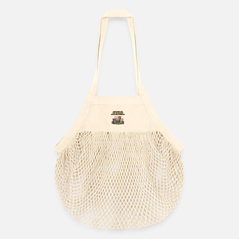 Introvert trifft Kindheitscartoons - Organic Mesh-Einkaufstasche - Natur