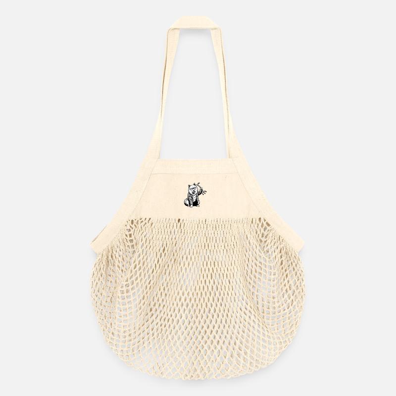 Eurasier | Grumpy - Organic Mesh Shopping Bag - nature