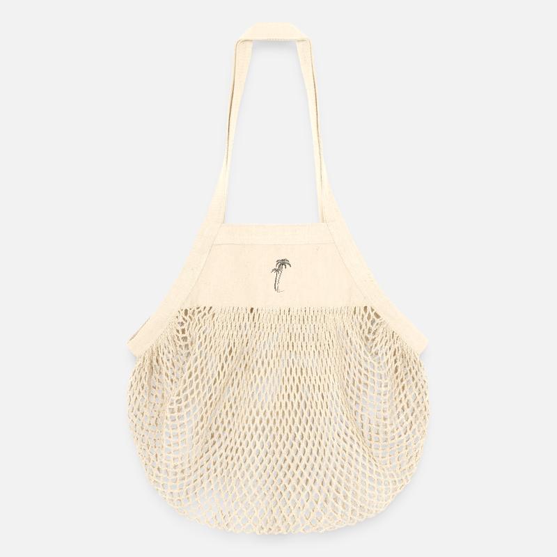 Palm trees with coconut - Organic Mesh Shopping Bag - nature