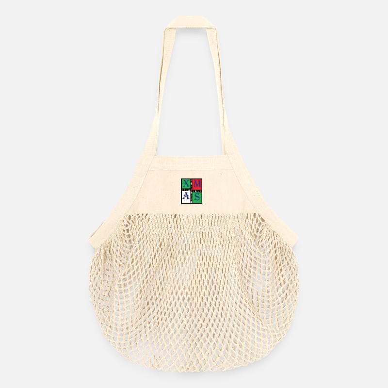 XMAS - Organic Mesh-Einkaufstasche - Natur