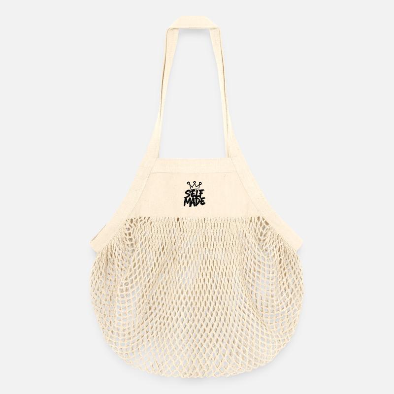 Self Made - Conception de motivation manuscrite - Sac de courses en mesh bio - nature