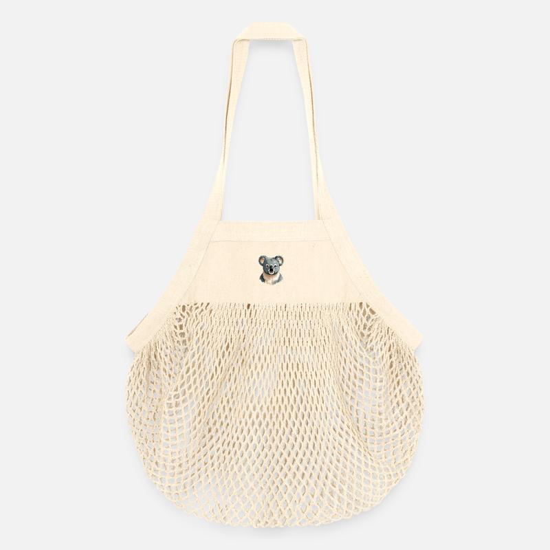 Portrait du Koala Doux - Sac de courses en mesh bio - nature