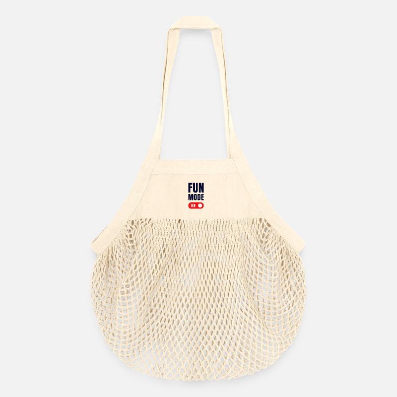 FUN MODE ON - Organic Mesh Shopping Bag - nature