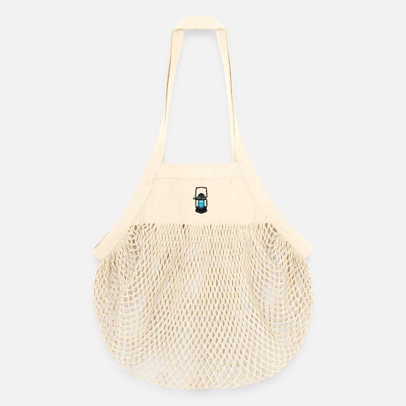 Poussy Sous Lanterne ! Von Pousse2Bambou ! - Organic Mesh-Einkaufstasche - Natur